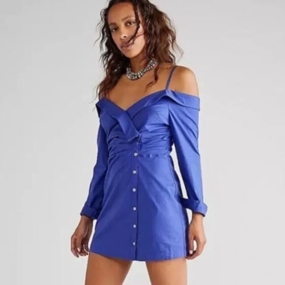 Free People | After Hours Mini Shirt Dress Endless Summer Canyon Iris Small - Picture 5 of 5